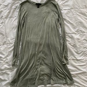 Forever 21 Long Sleeve Light Olive Green Dress
